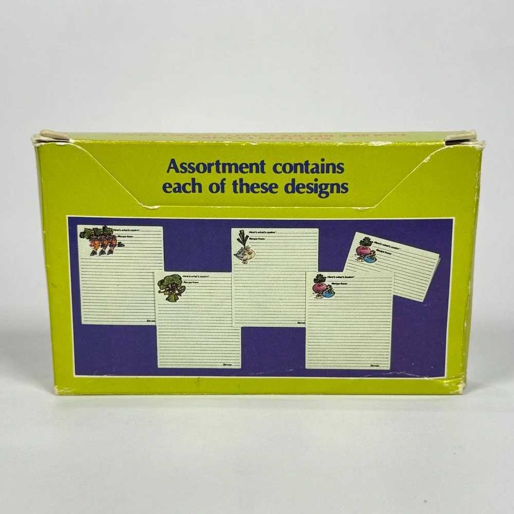Vintage 1982 Current Kitchen Comics Double Recipe Card Assortment 24ct Veggies